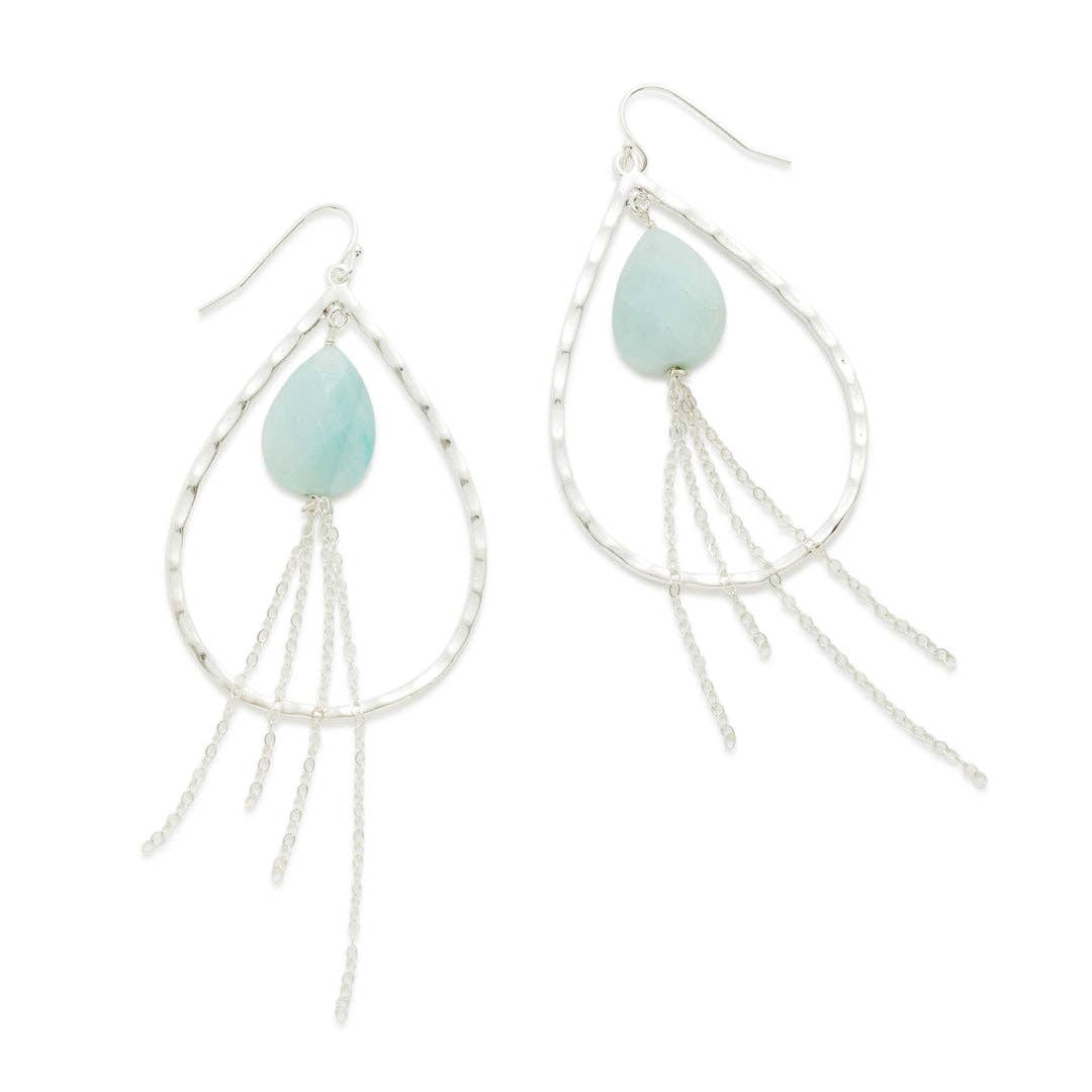 Chrissy Pale Blue Amazonite Dangle Earrings