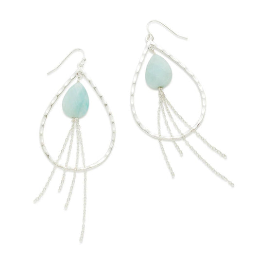 Chrissy Pale Blue Amazonite Dangle Earrings