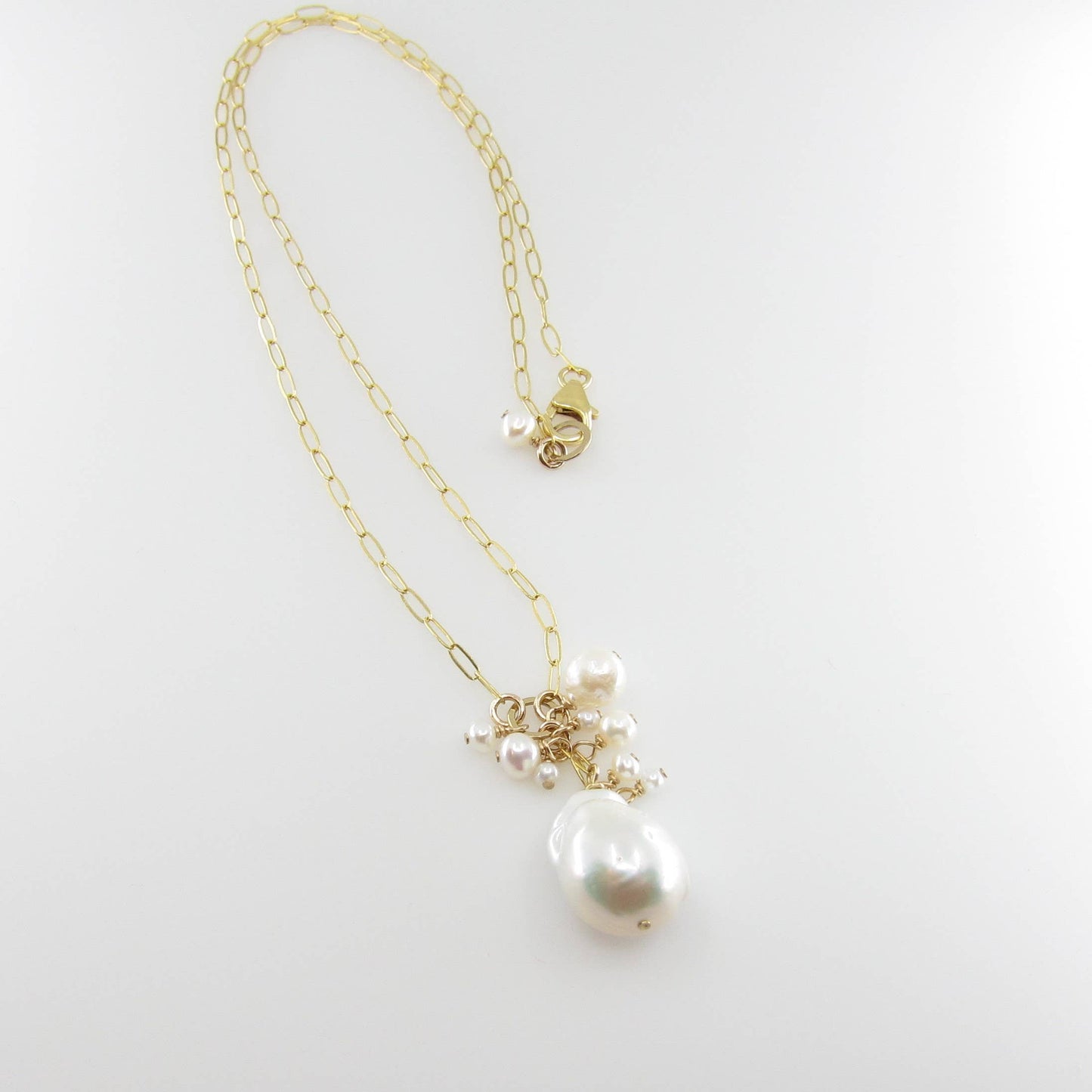 Large Baroque Pearl Cluster Necklace