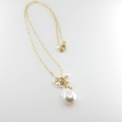 Large Baroque Pearl Cluster Necklace