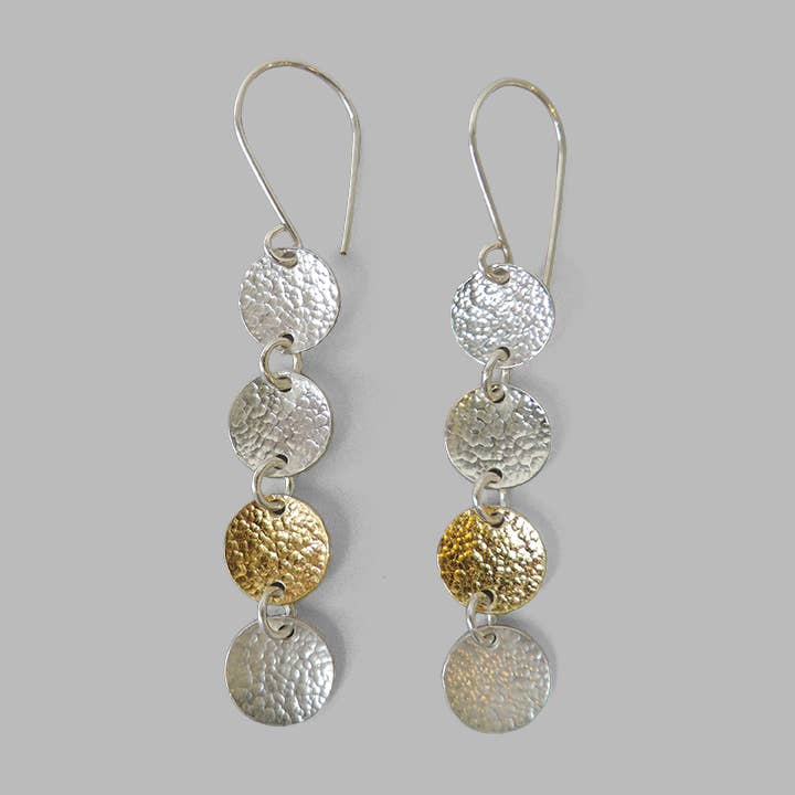 Minimal mixed metal long Grace Earrings