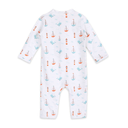 Sailboat Whales Baby Zipper Jumpsuit (Organic)