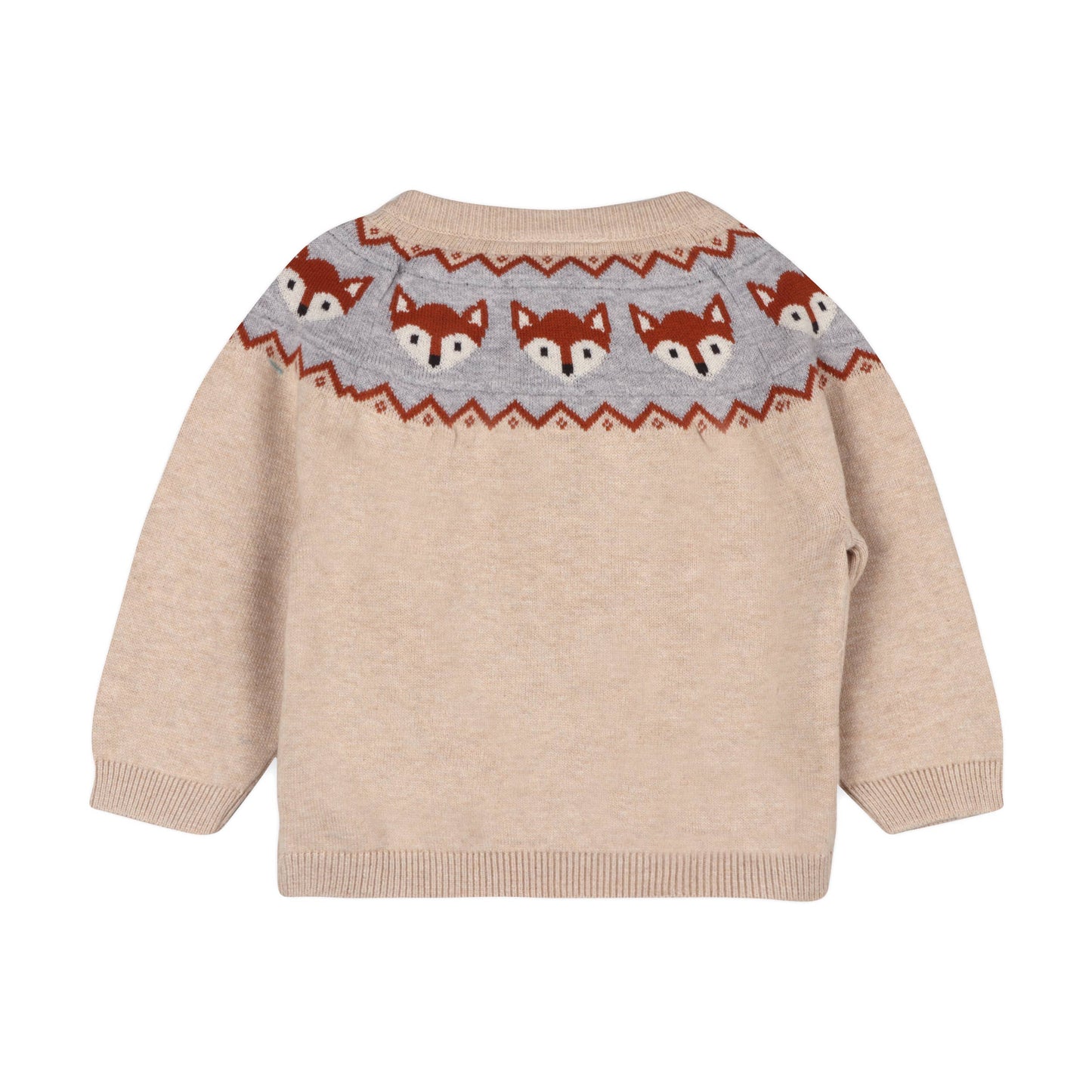 Fox Jacquard Fair Isle Sweater Knit Baby Pullover (Organic)