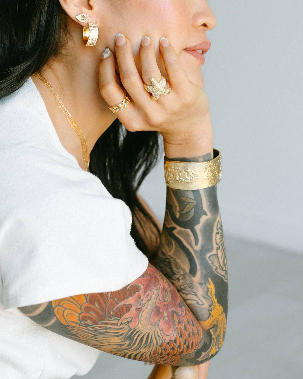 Cara 14 Karat Gold-Plated Recycled Brass Cuff Bracelet