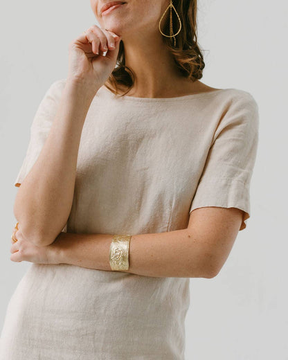 Cara 14 Karat Gold-Plated Recycled Brass Cuff Bracelet