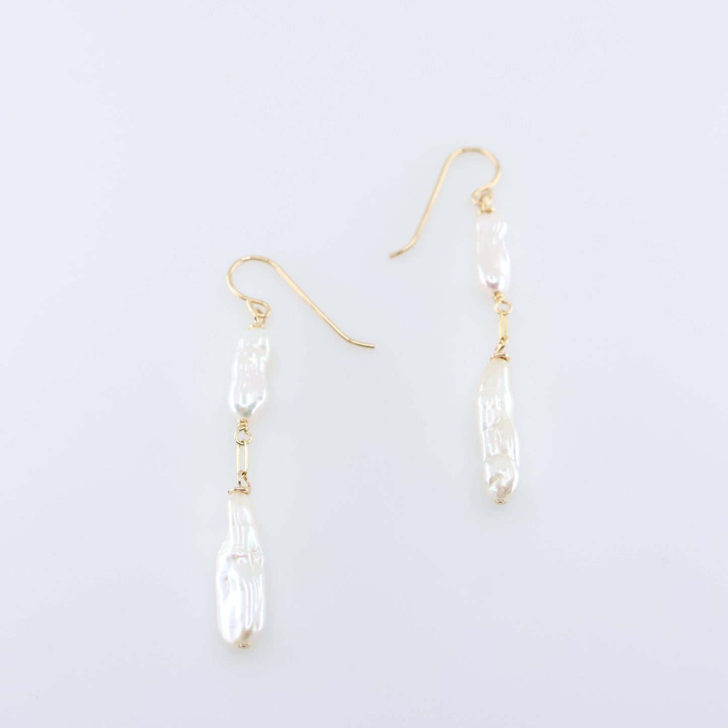 Freshwater Biwa Pearl Cascade Earrings