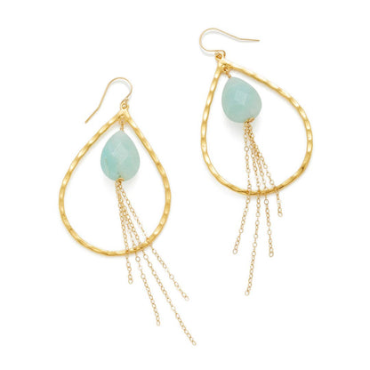 Chrissy Pale Blue Amazonite Dangle Earrings