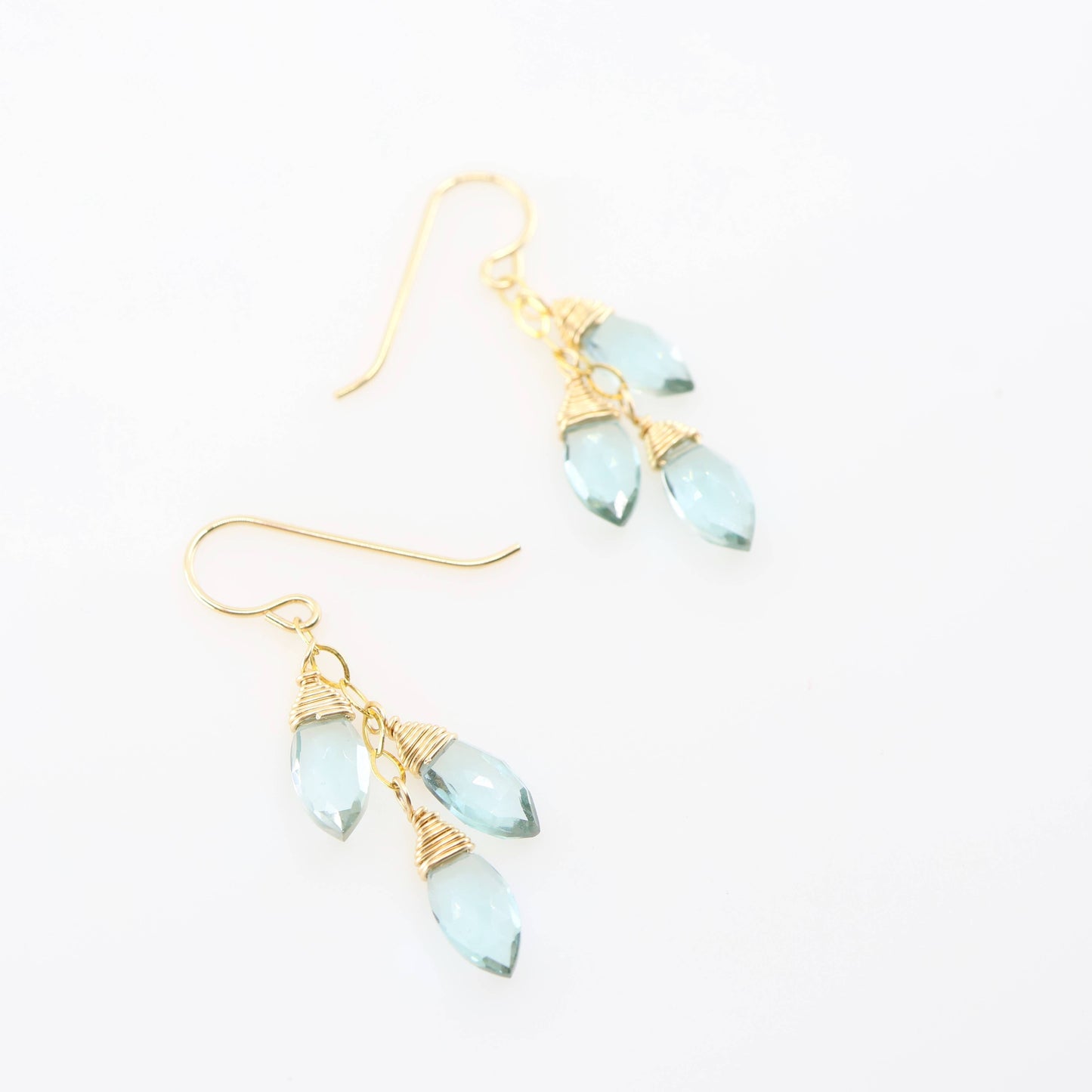 Aquamarine Triple Drop Earrings