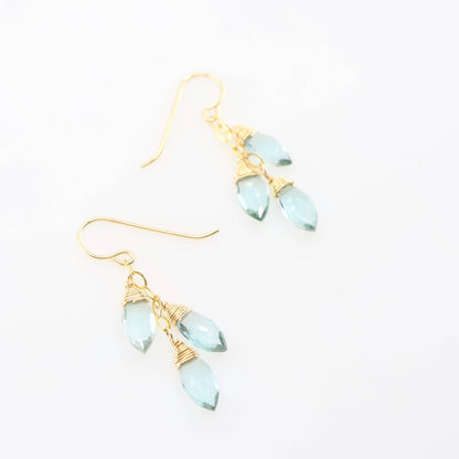Aquamarine Triple Drop Earrings