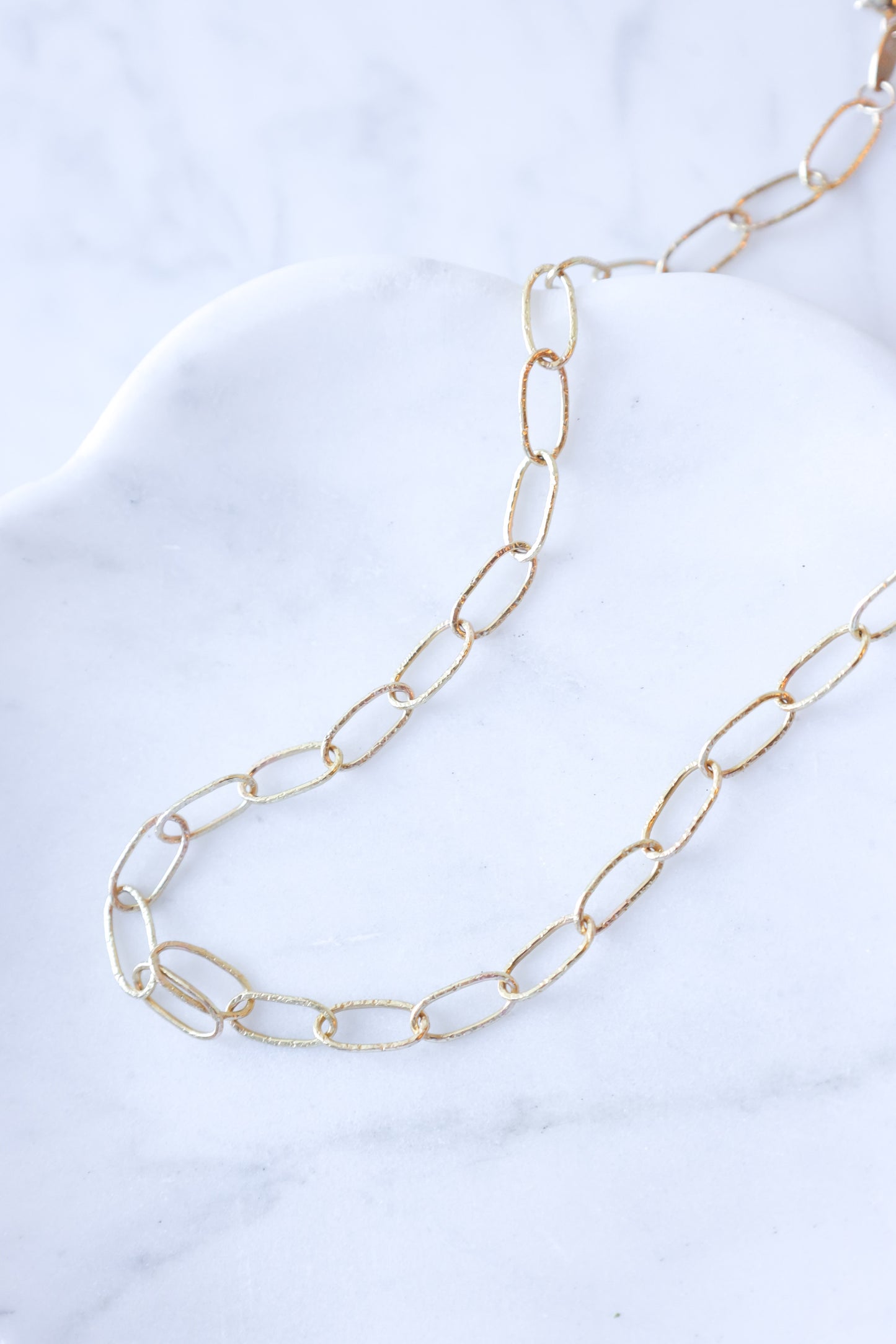 Yasuko Azuma - Handmade 18ky gold textured chain necklace - 16"