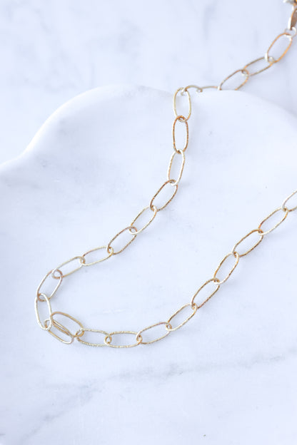 Yasuko Azuma - Handmade 18ky gold textured chain necklace - 16"