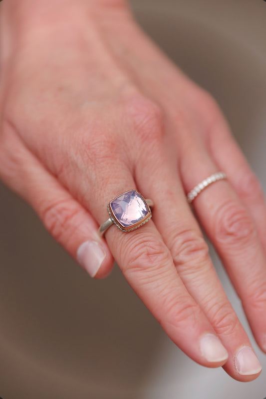 Jamie Joseph - Lavender Amethyst Small Square Ring Size 8.5