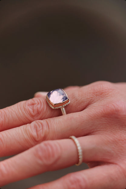 Jamie Joseph - Lavender Amethyst Small Square Ring Size 8.5