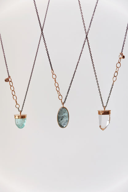 Jamie Joseph - Capped Rock Crystal with diamond - 18"