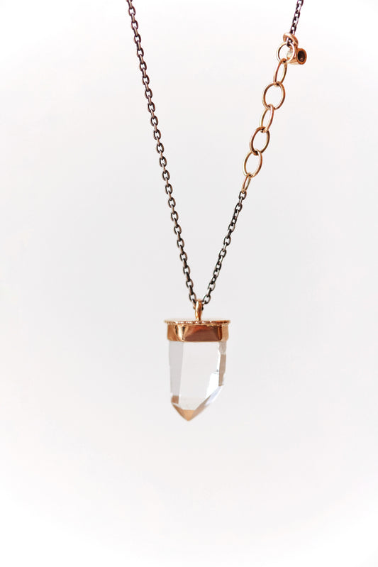 Jamie Joseph - Capped Rock Crystal with diamond - 18"