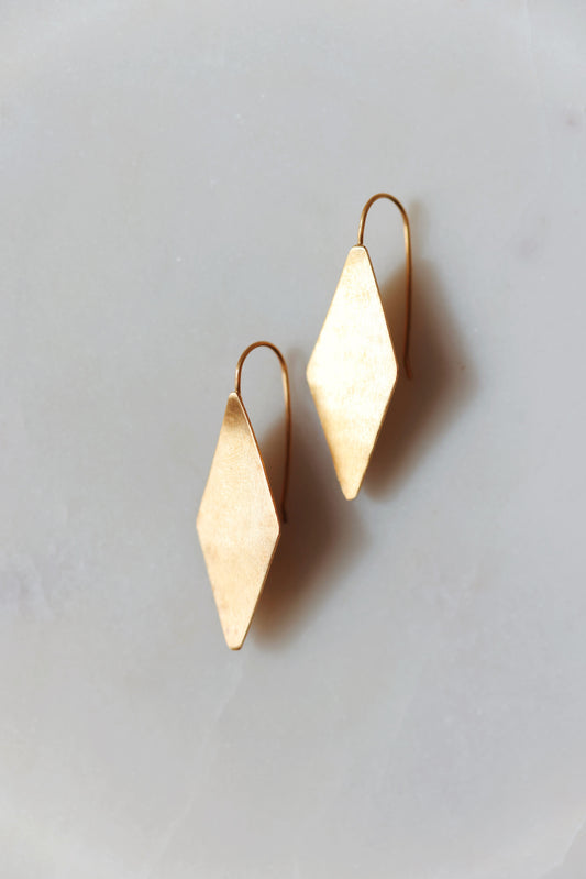 River Song - Golden Diamond Drop Earrings