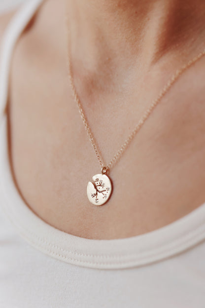 Victoria Cunningham - 14k Cherry Blossom Cut Out Necklace with diamonds