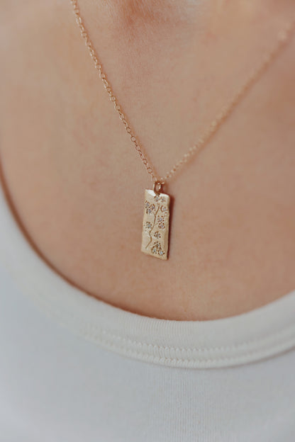 Victoria Cunningham - Cherry Blossom Long Stamp with Diamond Necklace