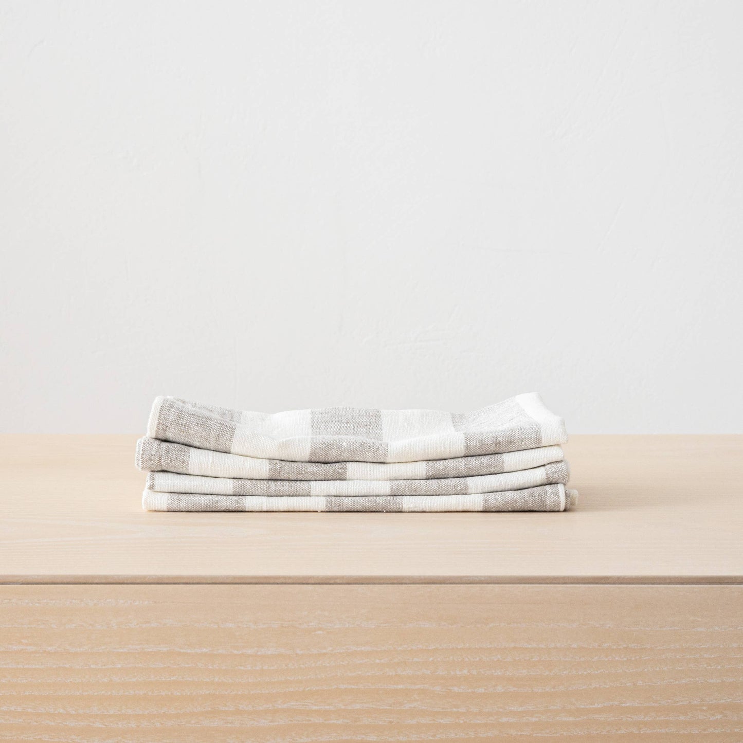 Linen Me Napkin Off White Blue Philippe, Striped Washed Linen