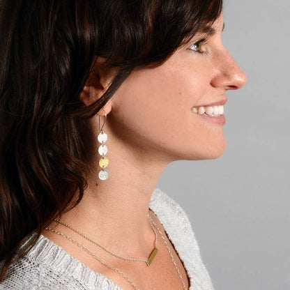 Minimal mixed metal long Grace Earrings
