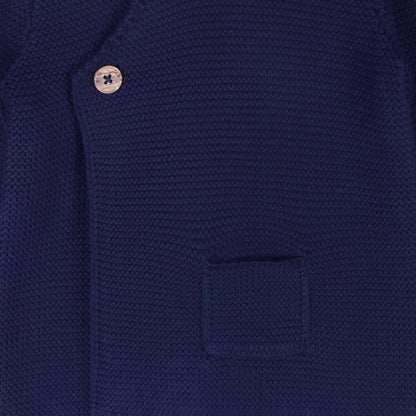 Hooded Button & Pocket Sweater Knit Baby Jacket (Organic)