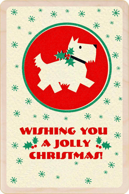 Jolly Christmas - Wooden Christmas Card
