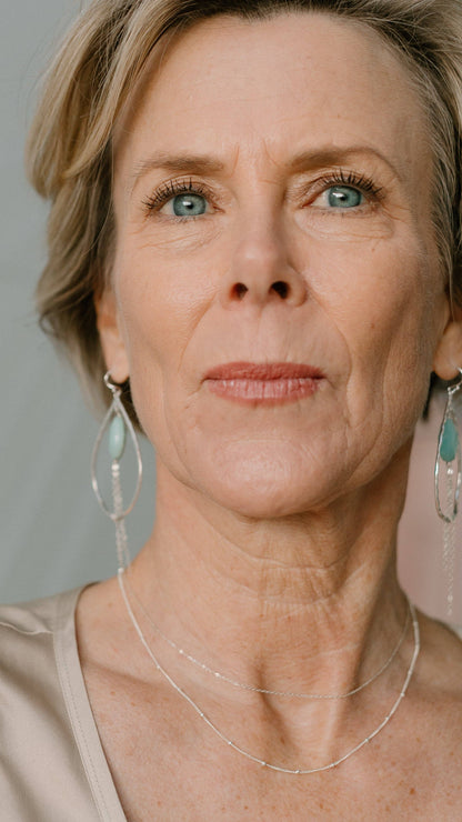 Chrissy Pale Blue Amazonite Dangle Earrings
