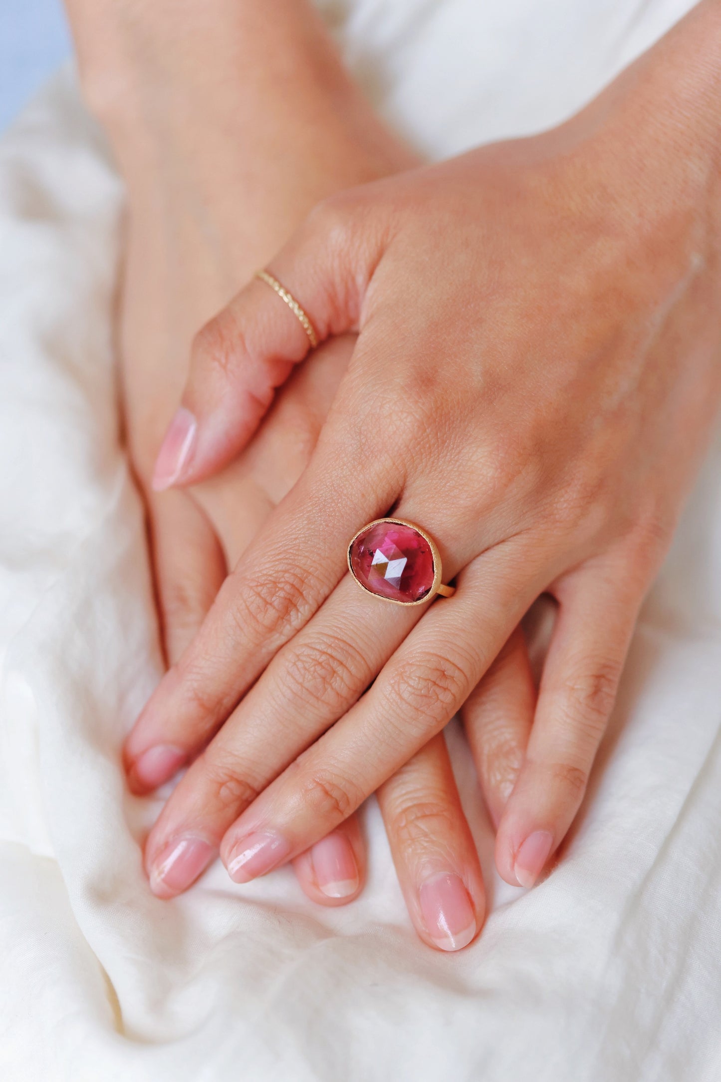 Yasuko Azuma - Deep Pink Tourmaline Ring
