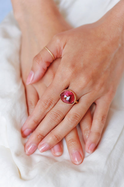 Yasuko Azuma - Deep Pink Tourmaline Ring