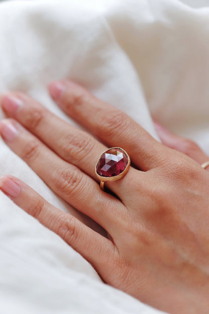 Yasuko Azuma - Deep Pink Tourmaline Ring