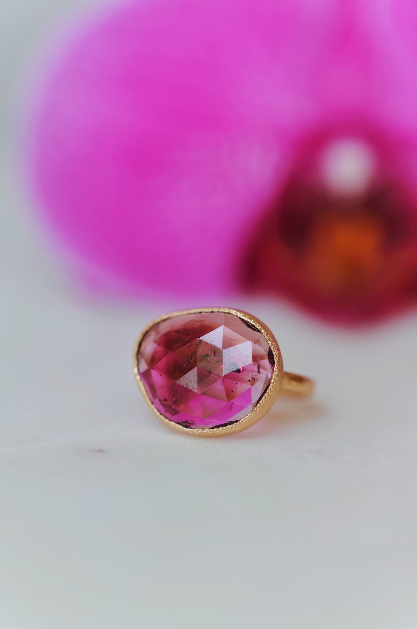 Yasuko Azuma - Deep Pink Tourmaline Ring