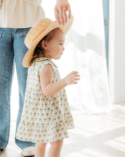 Harper Peter Pan Collar Floral Baby Flare Dress + Bloomer