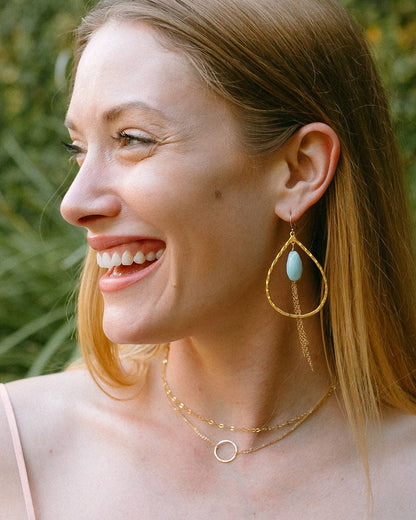 Chrissy Pale Blue Amazonite Dangle Earrings