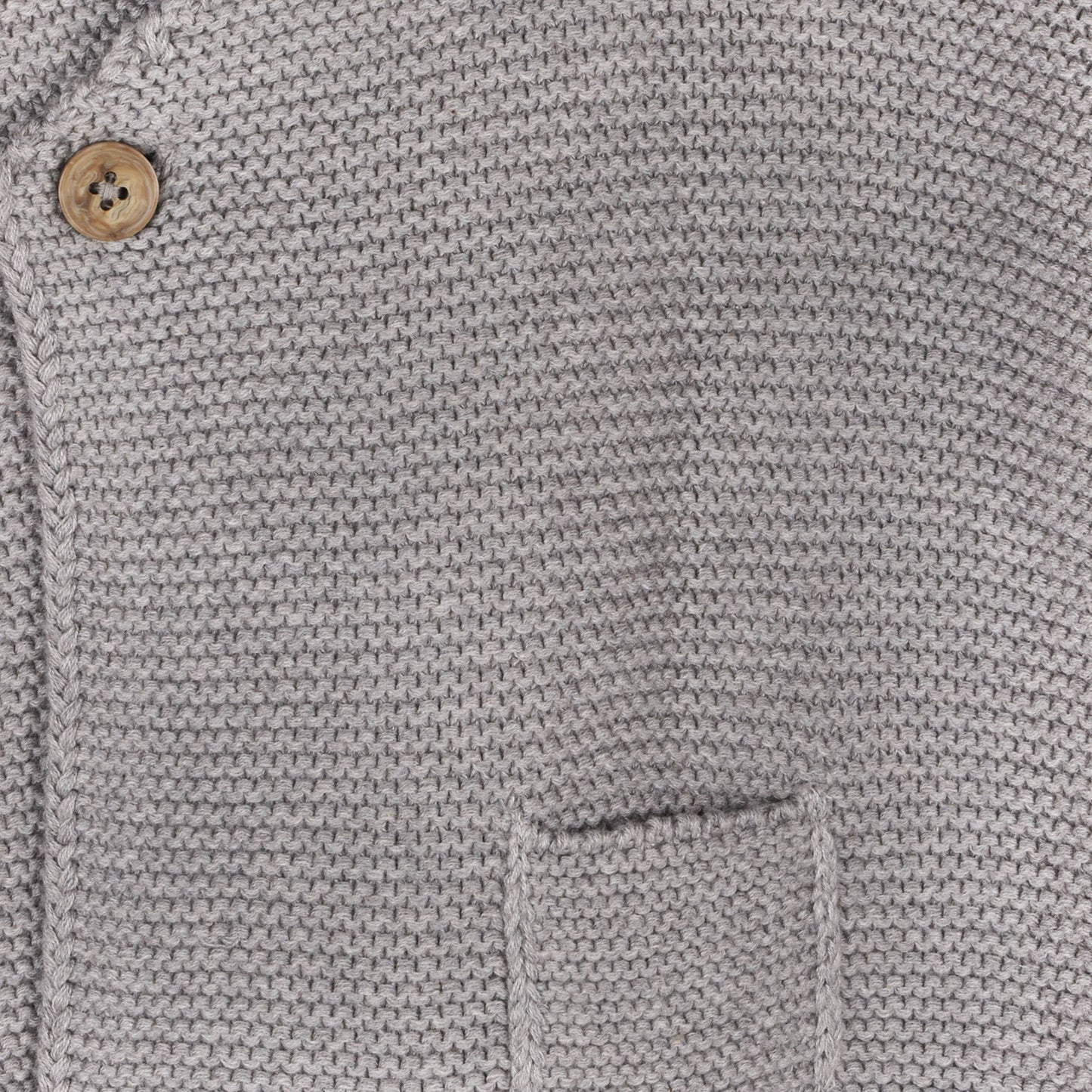 Hooded Button & Pocket Sweater Knit Baby Jacket (Organic)