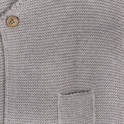 Hooded Button & Pocket Sweater Knit Baby Jacket (Organic)