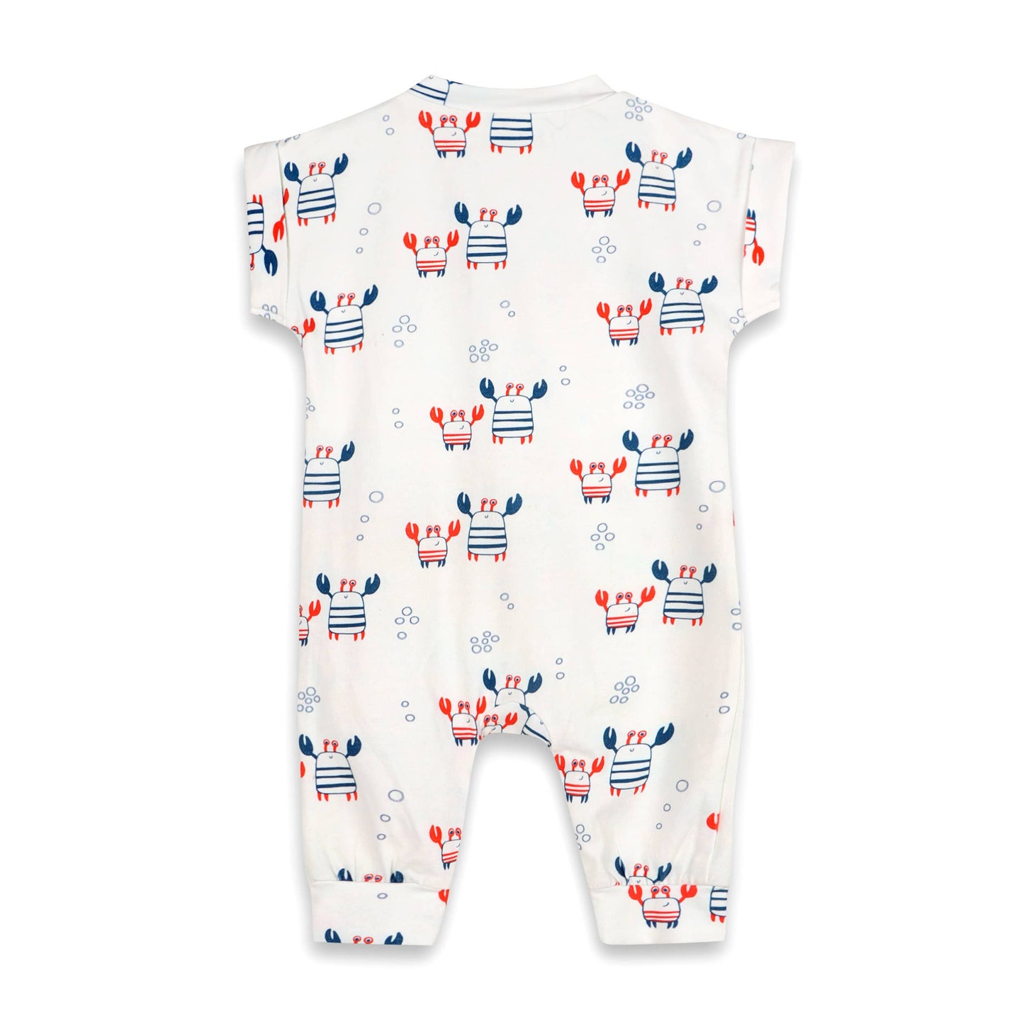 Nautical Crab Kangaroo Pocket Baby Jumpsuit (Organic Jersey)