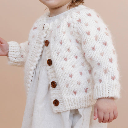 Sawyer Cardigan, Rose | Baby Kids Sweater | Valentine's Day