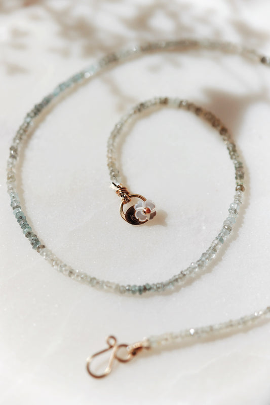 River song - aquamireine ombre necklace