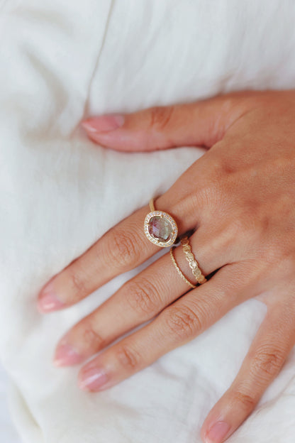 Yasuko Azuma - Bi-color Tourmaline Halo Ring