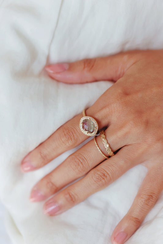 Yasuko Azuma - Bi-color Tourmaline Halo Ring