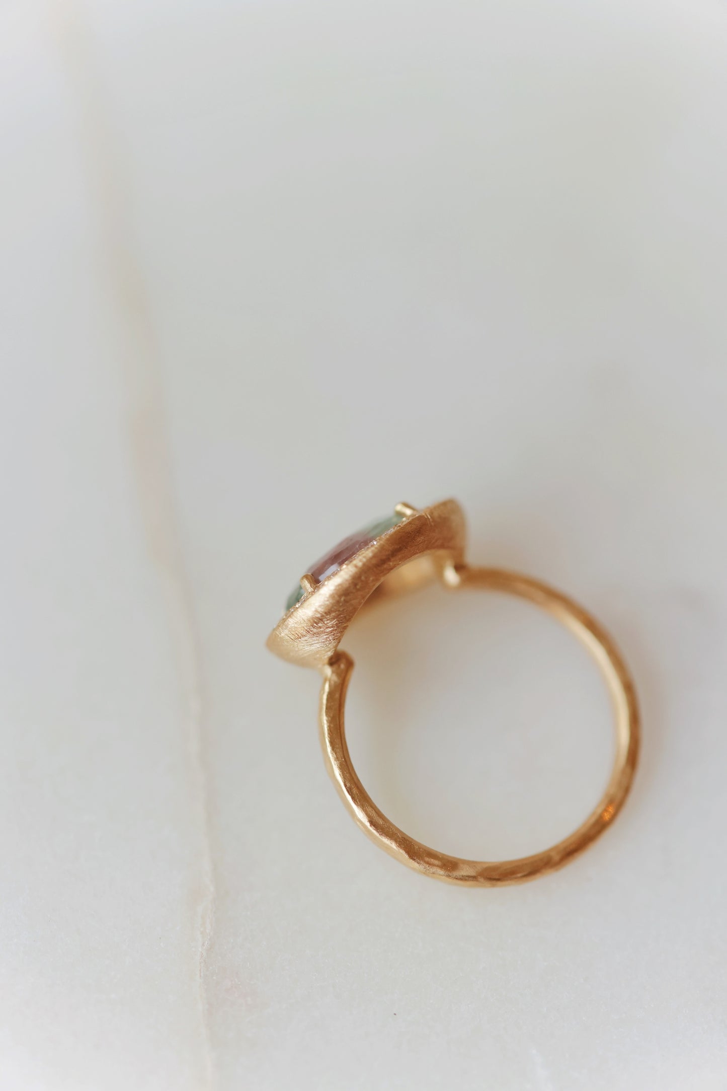 Yasuko Azuma - Bi-color Tourmaline Halo Ring