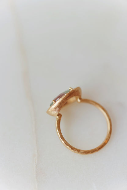 Yasuko Azuma - Bi-color Tourmaline Halo Ring