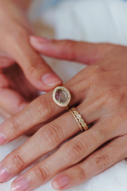Yasuko Azuma - Bi-color Tourmaline Halo Ring