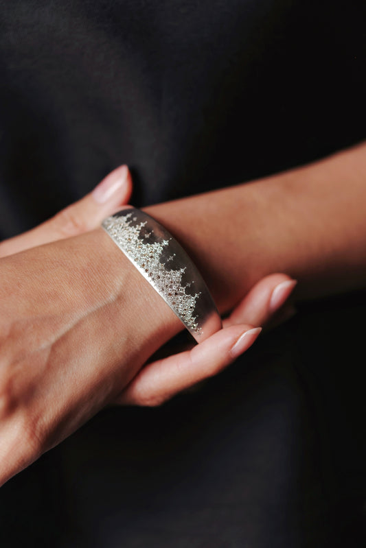Adel Chefridi - New Cascading Sky Cuff in white and champagne diamond