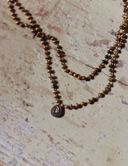 River Song - Copper and Gold Antique Pearl Strand
