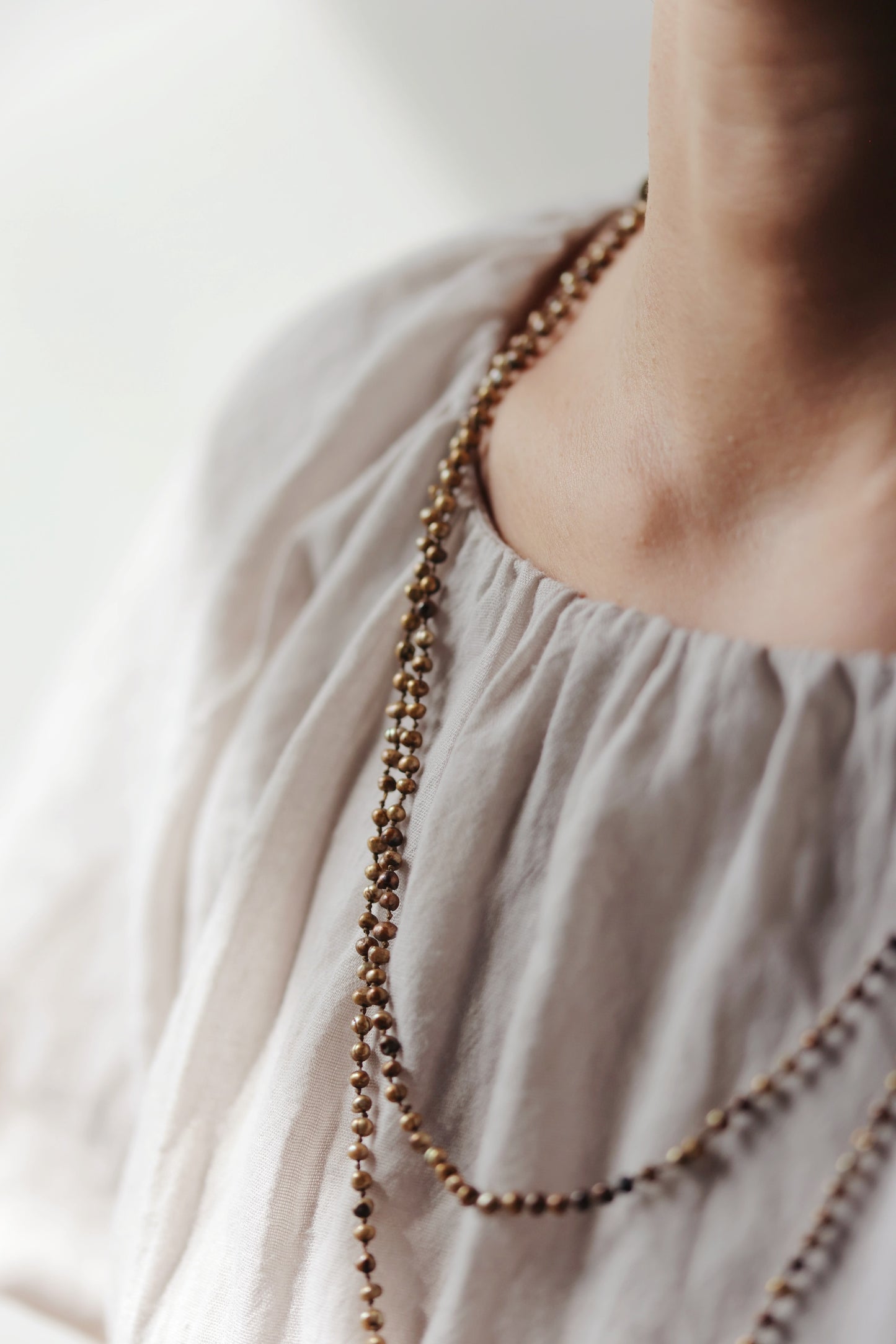 River Song - Copper and Gold Antique Pearl Strand