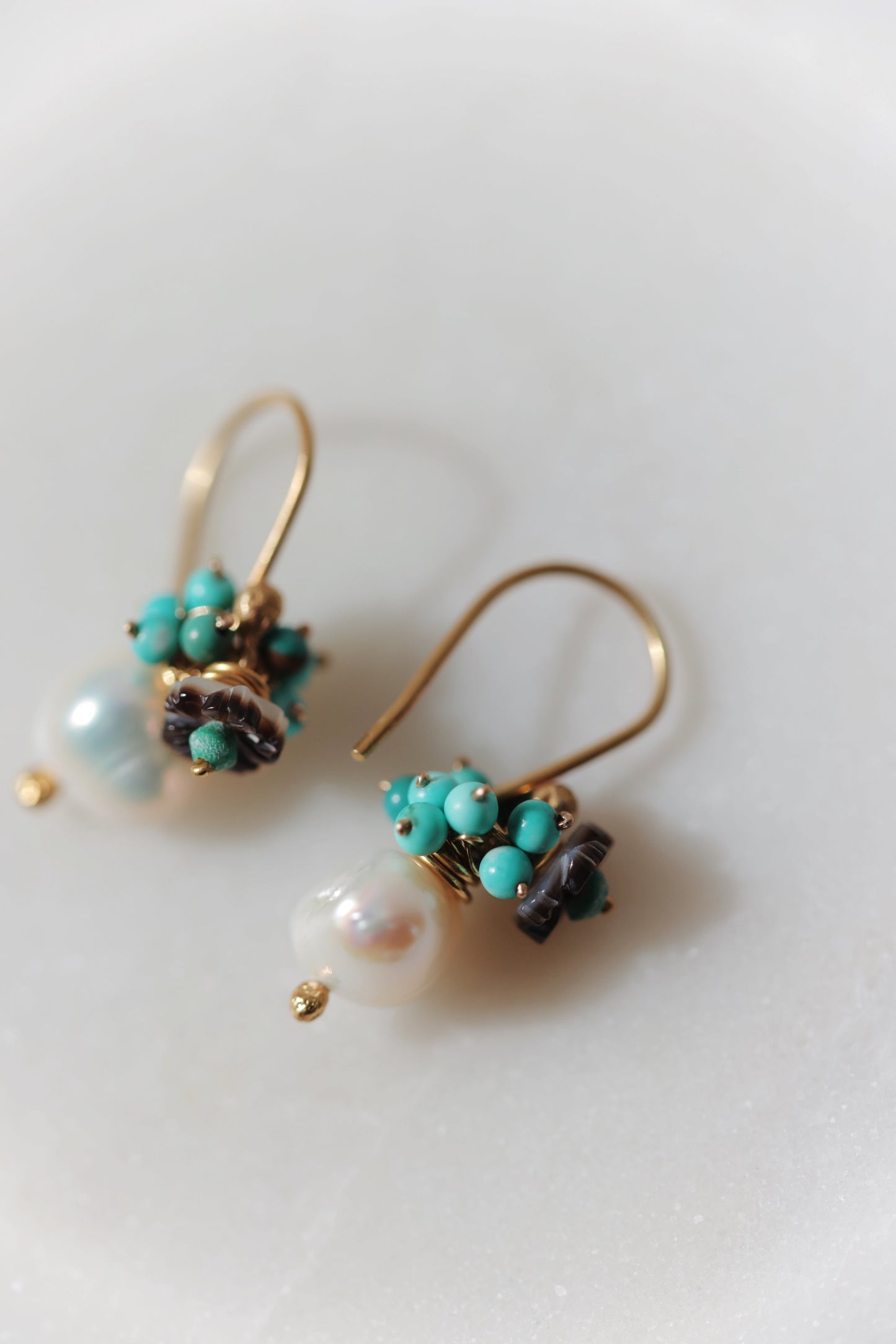 River Song - Cultured Pearl with Flower Earrings