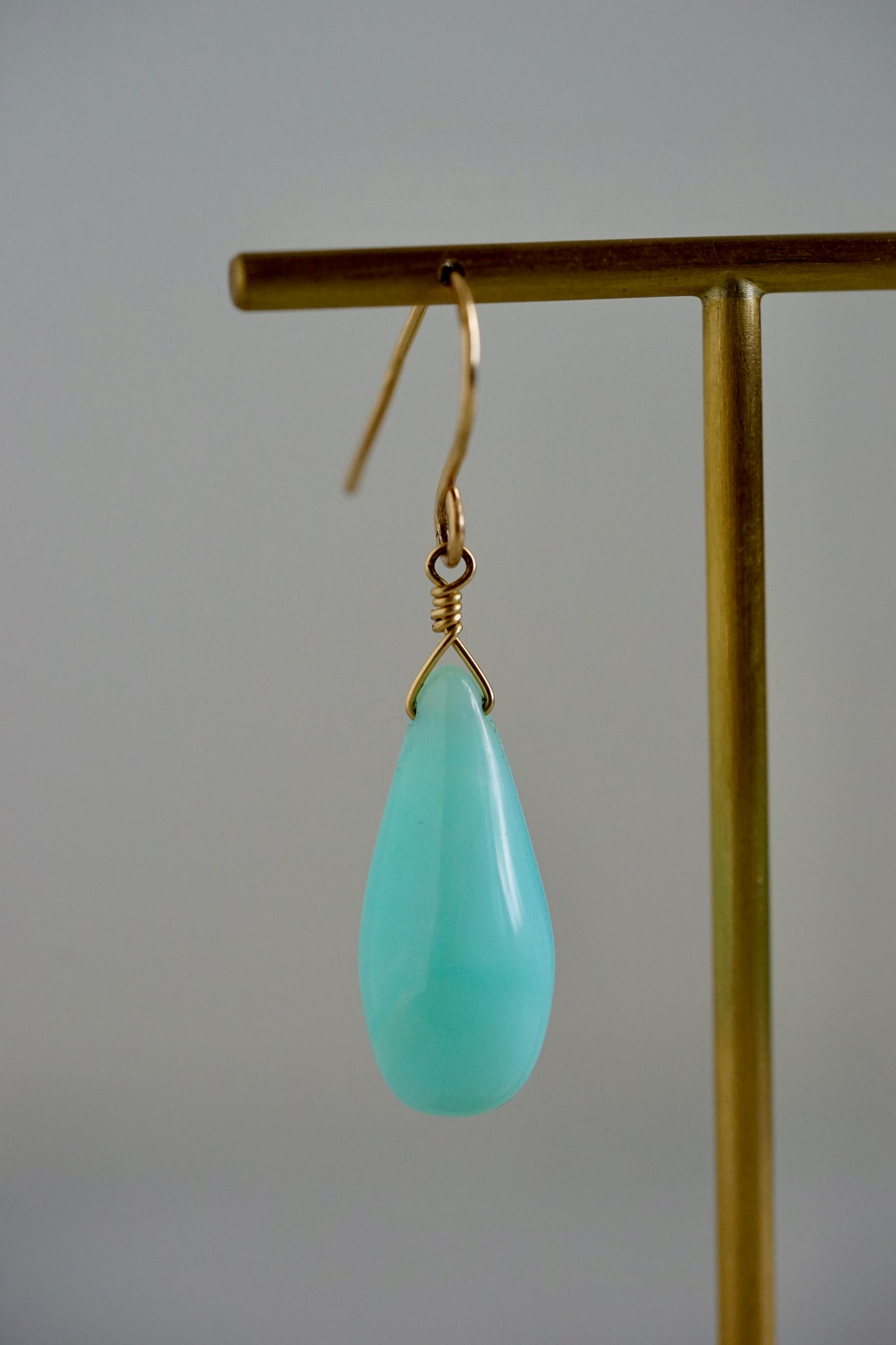 Rock Stella - Peruvian Opal cones on hammered 14 K gold-fill simple wires