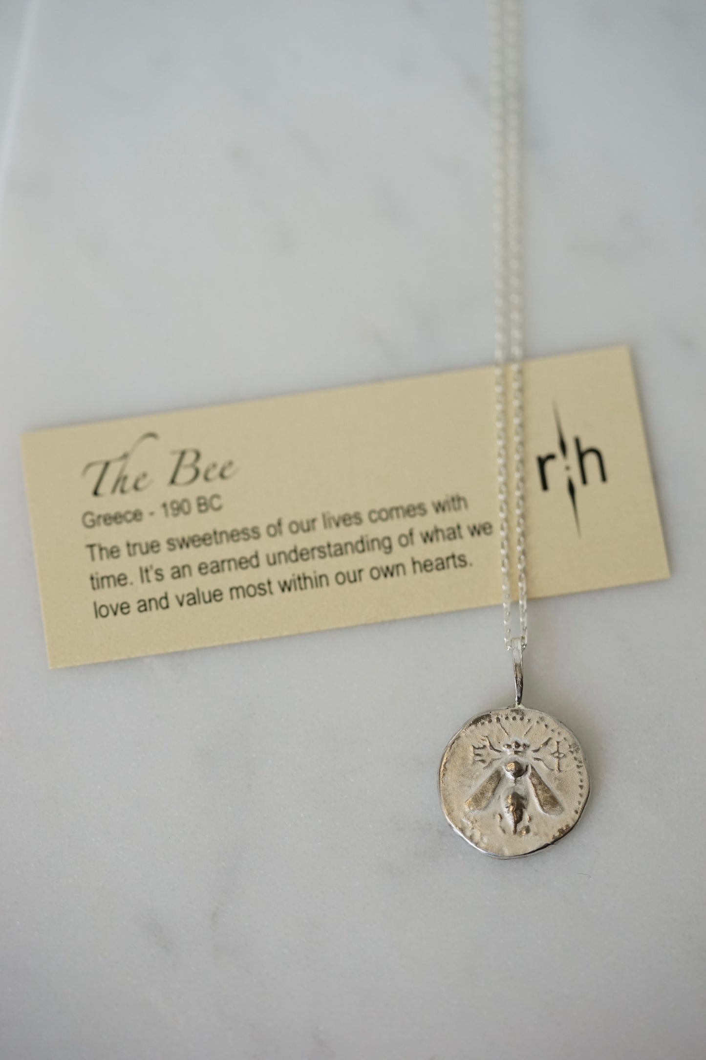 Robin Haley - Sterling Silver Bee Artifact Necklace 18" chain