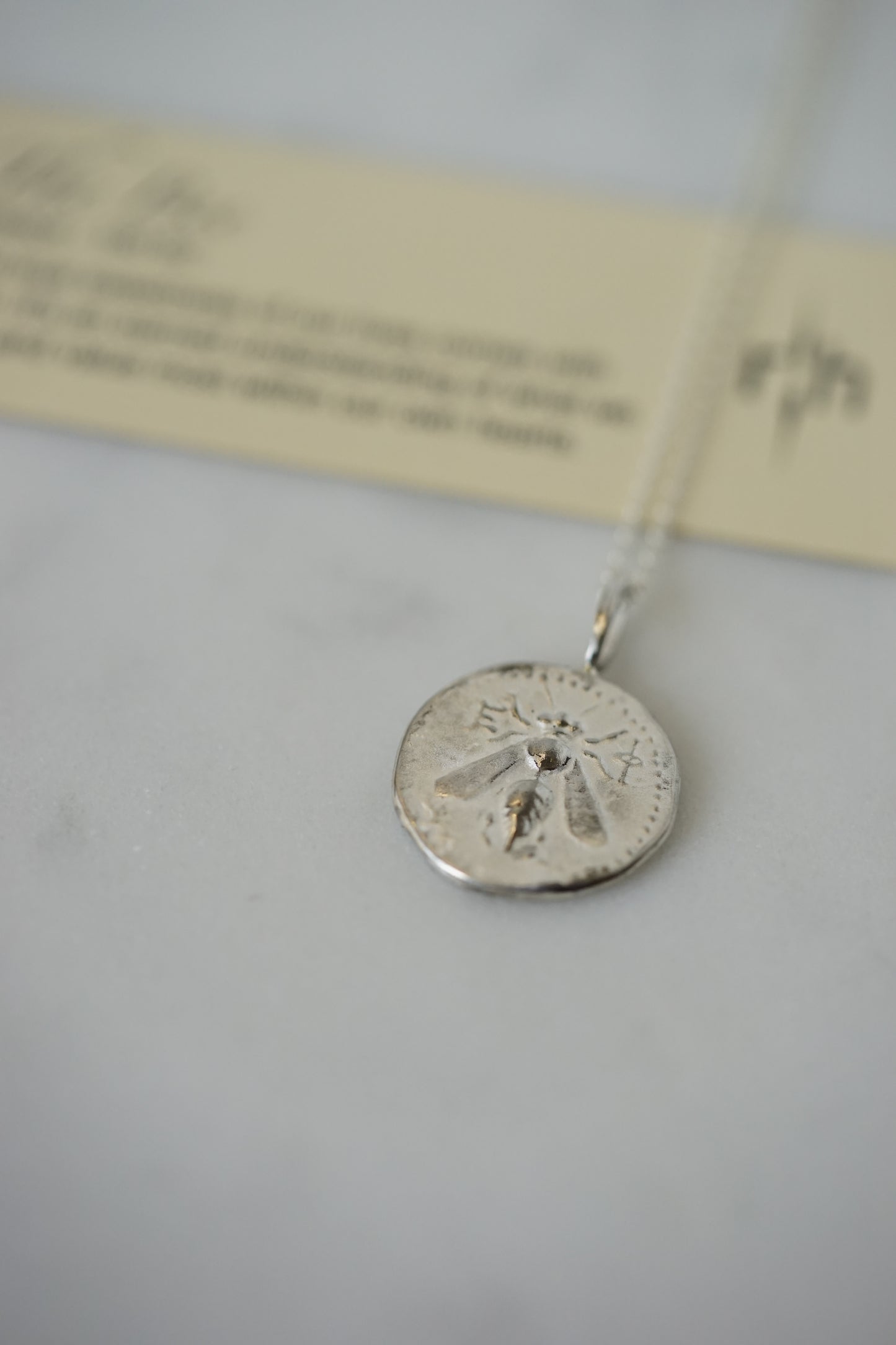 Robin Haley - Sterling Silver Bee Artifact Necklace 18" chain